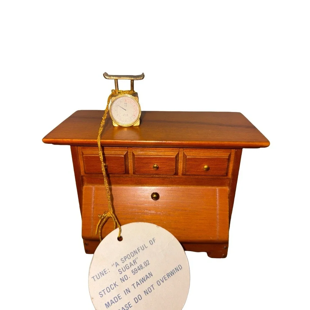 George Good‎ Corp MCM Miniature Hutch Desk Scale Music Box 